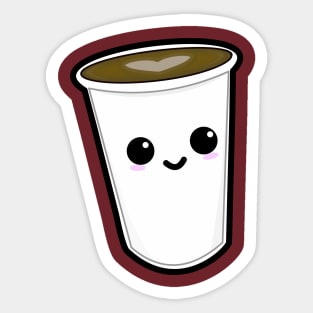 Kawaii Coffee T-Shirt Sticker